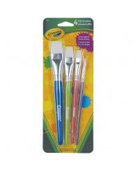 Pinceaux PLATS assortis, poils blancs (pour gouache et acrylique) @4 CRAYOLA (no 05-3618)