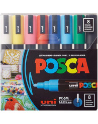 Ensemble de 8 marqueurs acryliques classiques POSCA (1,8-2,5mm) (no PC-5M-8C)
