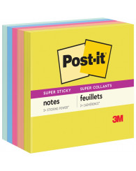 Feuillets autoadhésifs Post-it (3x3po.) JOIE ESTIVALE (Citron, Papaye, Rose, Bleu, Menthe) @450f. 