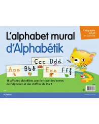 Alphabet mural d'Alphabétik - SCRIPT et CURSIVE et les chiffres de 0 à 9 - ERPi - ISBN 9782761378185