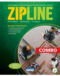 Zipline - Cycle one (Year one) COMBO: Print AND digital student workbook + interactives workshops (couverture verte) - ISBN 9782765074274 (anc.code 9998201510224)