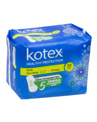 Serviettes hygiéniques (sans ailes) minces KOTEX Slim (emballage de 10)