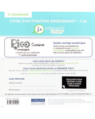 Pico et compagnie - 1er cycle - CURSIVE (CARTON ACTIVATION ENSEIGNANT WEB 1 AN) - ISBN 9782765059240 (Jusqu'à épuisement des stocks!)