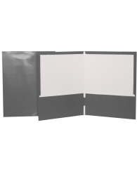 Port-folio (avec 2 pochettes) en carton laminé GÉO - GRIS (34400GY) (pas disponible en poly)