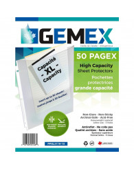 Protège-feuilles (pochettes protectrices) grande capacité @10 GEMEX (no PPXL3119-10)
