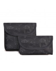 Pochette à collation et sandwich (ens. de 2) EXECO - DINOS GRIS(no EX23500DGY) (Jusqu'à épuisement des stocks!)
