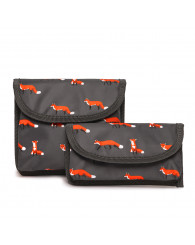 Pochette à collation et sandwich (ens. de 2) EXECO - RENARDS (no EX23500GY) (Jusqu'à épuisement des stocks!)