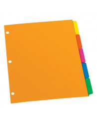 Intercalaires en poly opaque (5 onglets) de couleurs (no PL213-5RBW)