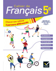 Cahier de français 5e : chacun son rythme, 3 parcours différenciés, éd. 2020 - ISBN 9782401062801