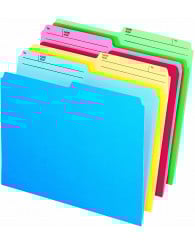 Chemise en carton-format LETTRE (8.5'' x 11'') couleurs variées