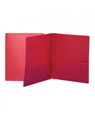 Duo-tang combo (pochettes+attaches) POLY (PFDT2-RD) ROUGE 