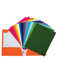 Couverture combo (pochettes+attaches) GEO carton laminé (couleurs variées) (no 34200)