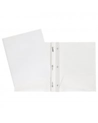 Duo-tang combo (pochettes+attaches) GEO carton laminé (no 34200WH) BLANC