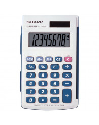 Calculatrice de base avec étui (idéal pour tous les niveaux du primaire) (alimentation solaire et à piles) SHARP EL-243SB (*incluant 0,20$ d'écofrais)