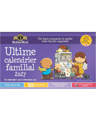 Tableau/Calendrier familial de frigo MotherWord® (2026-2027) (15x9.5po.)/(38.1x24.1cm) français