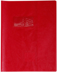 Protège-cahier 24x32cm - grain cuir - rouge groseille (72403C)