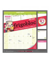 Calendrier mensuel magnétique FRIGOBLOC Blueline 2024-2025