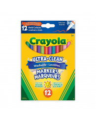 Marqueurs lavables à trait fin couleurs vives/bold (emballage de 12) CRAYOLA (no 56-8612)