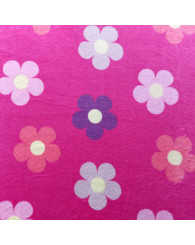 Doudou sieste (couverture de repos) GROSSES FLEURS (fuchsia)
