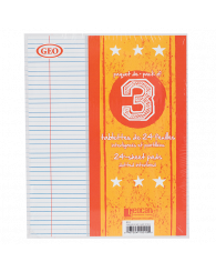Petite tablette de papier (interligné et pointillé) (paquet de 3) GEO (no G10)