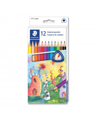 Crayons à colorier TRIANGULAIRE ergonomique (SANS BOIS) (emballage de 12) STAEDTLER (no 177C12A6)