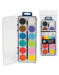 Peinture à eau en pastilles sèches avec pinceau (12 couleurs) MERANGUE (No AK12CS)
