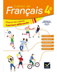 Cahier de français 4e, cahier de l'élève, nouv.pgm 2019, Hatier 2020 - ISBN 9782401062818