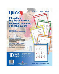Pochettes effaçables à sec transparentes réutilisables (emballage de 10) QuickFit (no 40110)