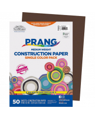 Papier construction (emballage de 50 feuilles) PRANG - BRUN FONCÉ (P6803) (Jusqu'à épuisement des stocks!)