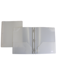 Duo-tang combo POLY (3 attaches et 2 pochettes) BLANC  (PFDT2-WH)