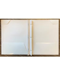 Duo-tang combo (pochettes+attaches) POLY (PFDT2-WH) BLANC