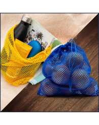 Sac en filet coloré avec attache pour fruits/légumes - écolozone - Au fil des saisons