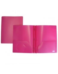 Duo-tang combo POLY (3 attaches et 2 pochettes) ROSE (PFDT2-PK)
