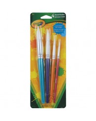 Pinceaux RONDS assortis, poils blancs (pour gouache et acrylique) @4 CRAYOLA (no 05-3619)