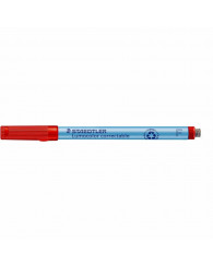Marqueur effaçable à sec - pointe F (0,6 mm) Lumocolor correctable STAEDTLER (no 305F-9) ROUGE (avec efface à l'extrémité)