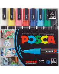 Ensemble de 8 marqueurs acryliques POSCA (0,9-1,3mm) (no PC-3M-8C)