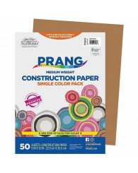 Papier construction (emballage de 50 feuilles) PRANG - BRUN PÂLE (P6903) (Jusqu'à épuisement des stocks!)