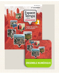 Espace Temps, GÉOGRAPHIE Sec. 1 - Cahier de savoirs et d'activités + Mini-atlas + Ensemble numérique - ÉLÈVE, 2e éd. (12 mois) - ISBN 9782761389600