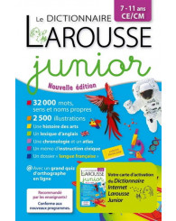 Dictionnaire Larousse Junior 7-11 ans (couverture RIGIDE) -  ISBN 9782036068735///9782036068933