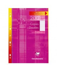 Copies doubles (perforées) quadrillées (5x5mm) 21x29,7cm - (200 pages/100 feuilles) 90g (4712C)