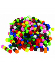 100 cubes emboitables de 1 cm dans un sac de plastique (centicubes) - coul. ass. (no 481790)