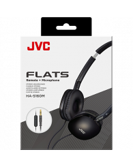 Casque d'écoute/écouteurs (prise jack circulaire) (avec micro) FLATS JVC - NOIR (*incluant 0,60$ d'écofrais)