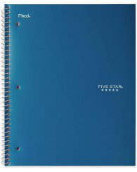 Cahier avec spiral QUADRILLÉ, 1 sujet @200p. (avec pochette) FIVE STAR HILROY (no 79-120)