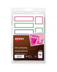 Étiquettes autoplastifiantes (emballage de 30) (couleurs néons) AVERY (no 2363)