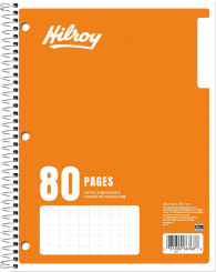 Cahier avec spiral QUADRILLÉ métrique (1x1cm) @80p. HILROY (no 66-368)