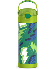 Bouteille isotherme (470 ml) THERMOS - Éclairs (fond vert) (F42105LIB6)