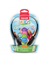 Casque d'écoute/écouteurs (prise jack circulaire connecteur audio 3,5 mm) (audio AVEC MICRO) MAXELL KidsSafe PROFLASH (*incluant 0,60$ d'écofrais)