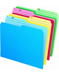 Chemise en carton-format LETTRE (8.5'' x 11'') couleurs variées