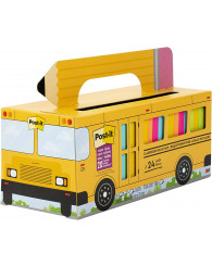 Feuillets autoadhésifs Post-it (3x3po.) (couleurs vives) AUTOBUS @1680f. 