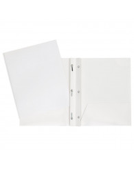 Duo-tang combo (pochettes+attaches) GEO carton laminé (no 34200WH) BLANC